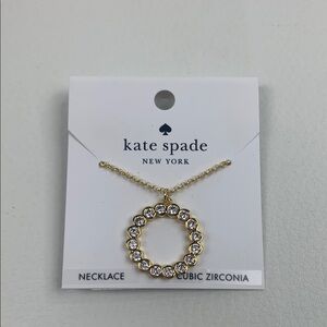 Kate Spade Gold Ring Necklace Cubic Zirconia Diamond New With tags
